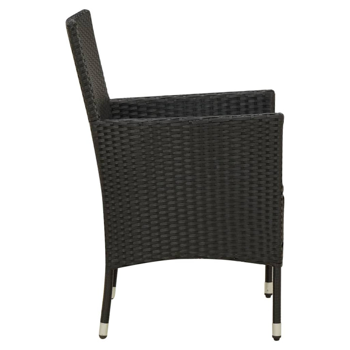 udendørs spisebordssæt 9 dele med hynder polyrattan sort