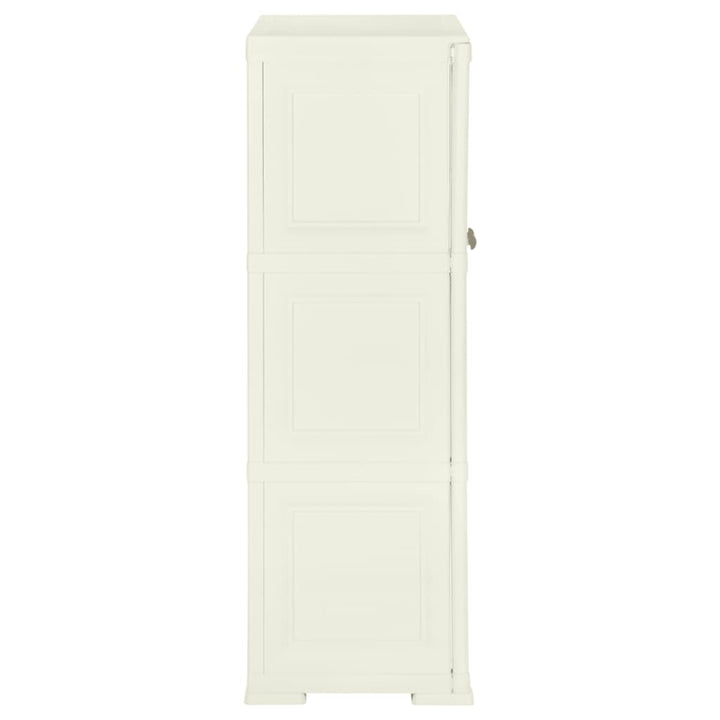 plastikskab 79x43x125 cm trædesign vaniljehvid