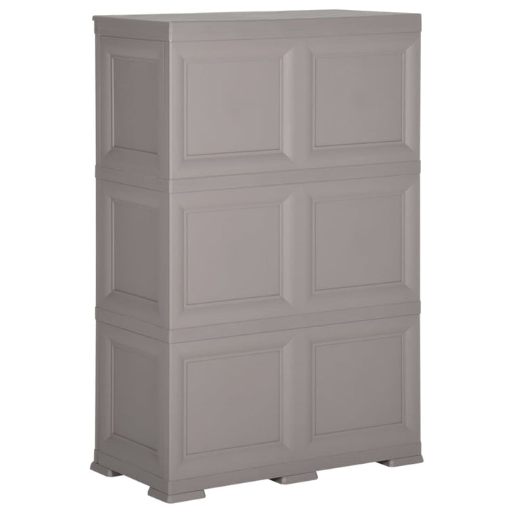 plastikskab 79x43x125 cm trædesign grå