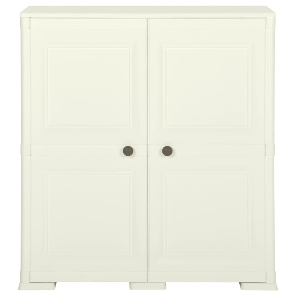 plastikskab 79x43x85,5 cm trædesign vaniljehvid