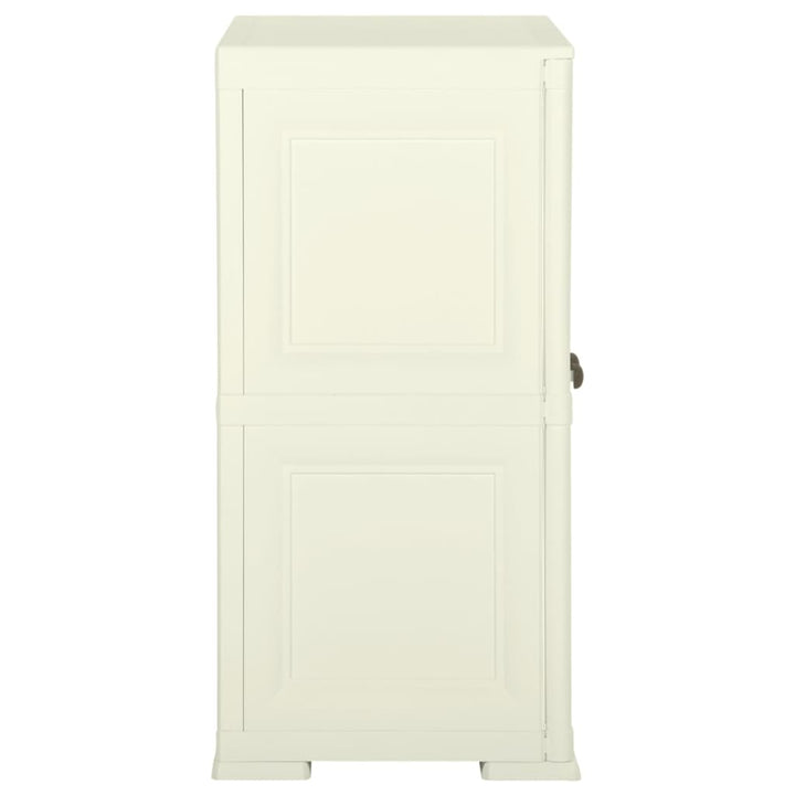 plastikskab 79x43x85,5 cm trædesign vaniljehvid