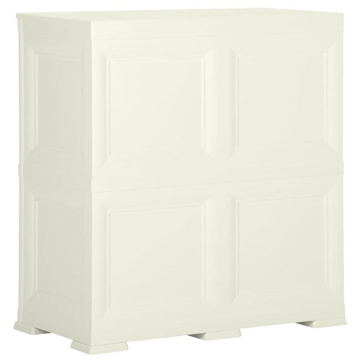 plastikskab 79x43x85,5 cm trædesign vaniljehvid