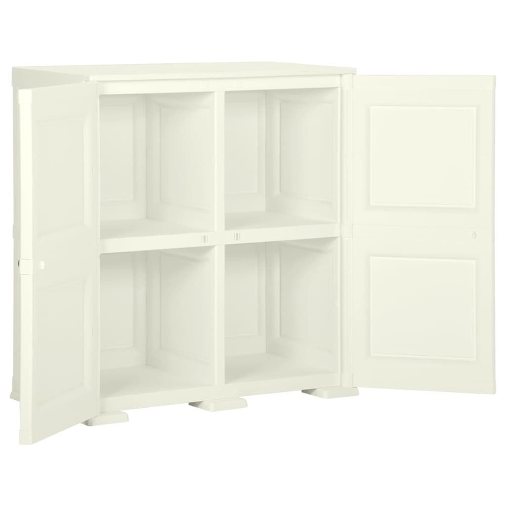 plastikskab 79x43x85,5 cm trædesign vaniljehvid
