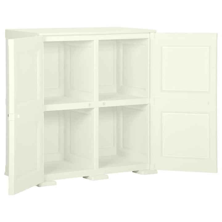 plastikskab 79x43x85,5 cm trædesign vaniljehvid