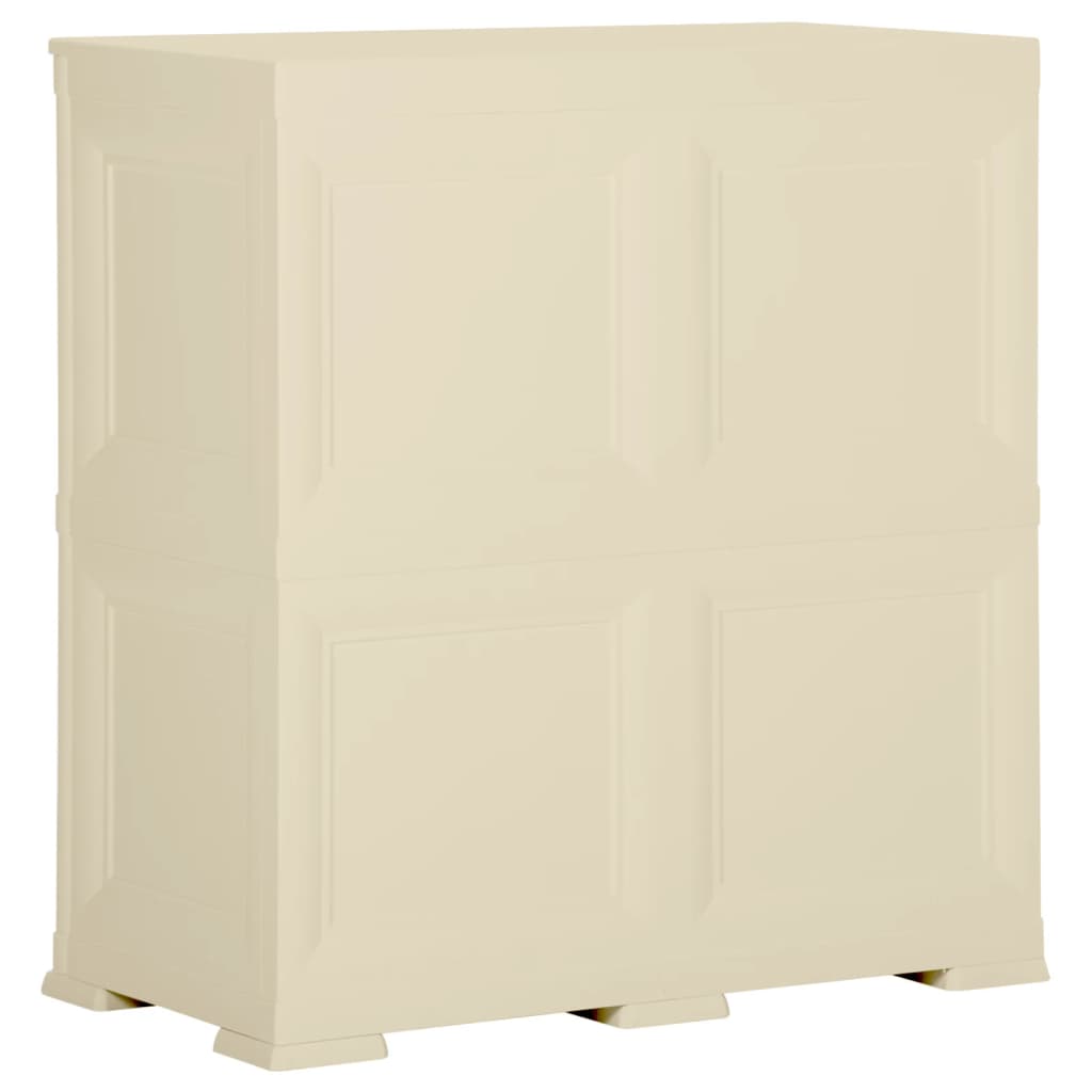 plastikskab 79x43x85,5 cm trædesign angorahvid