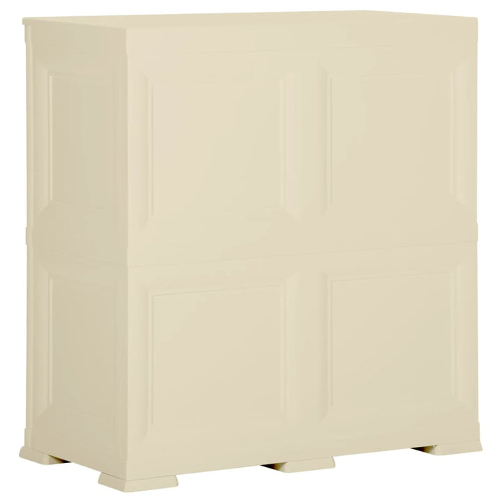 plastikskab 79x43x85,5 cm trædesign angorahvid