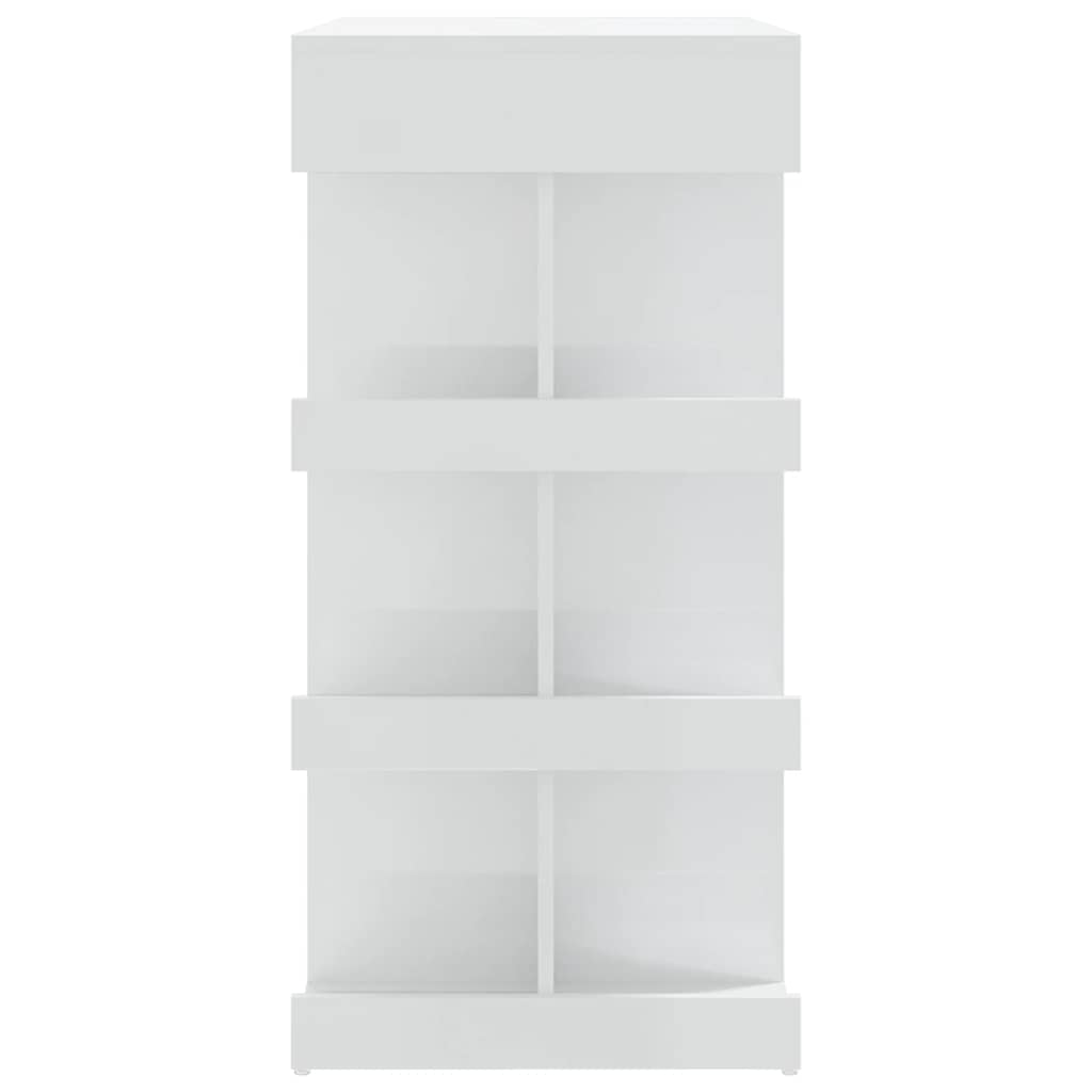 barbord med opbevaringsstativ 100x50x101,5 cm hvid højglans
