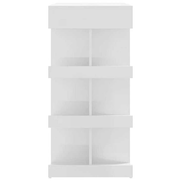 barbord med opbevaringsstativ 100x50x101,5 cm hvid højglans