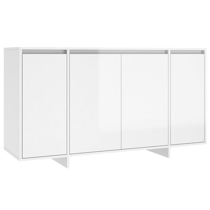 skænk 135x41x75 cm konstrueret træ hvid højglans