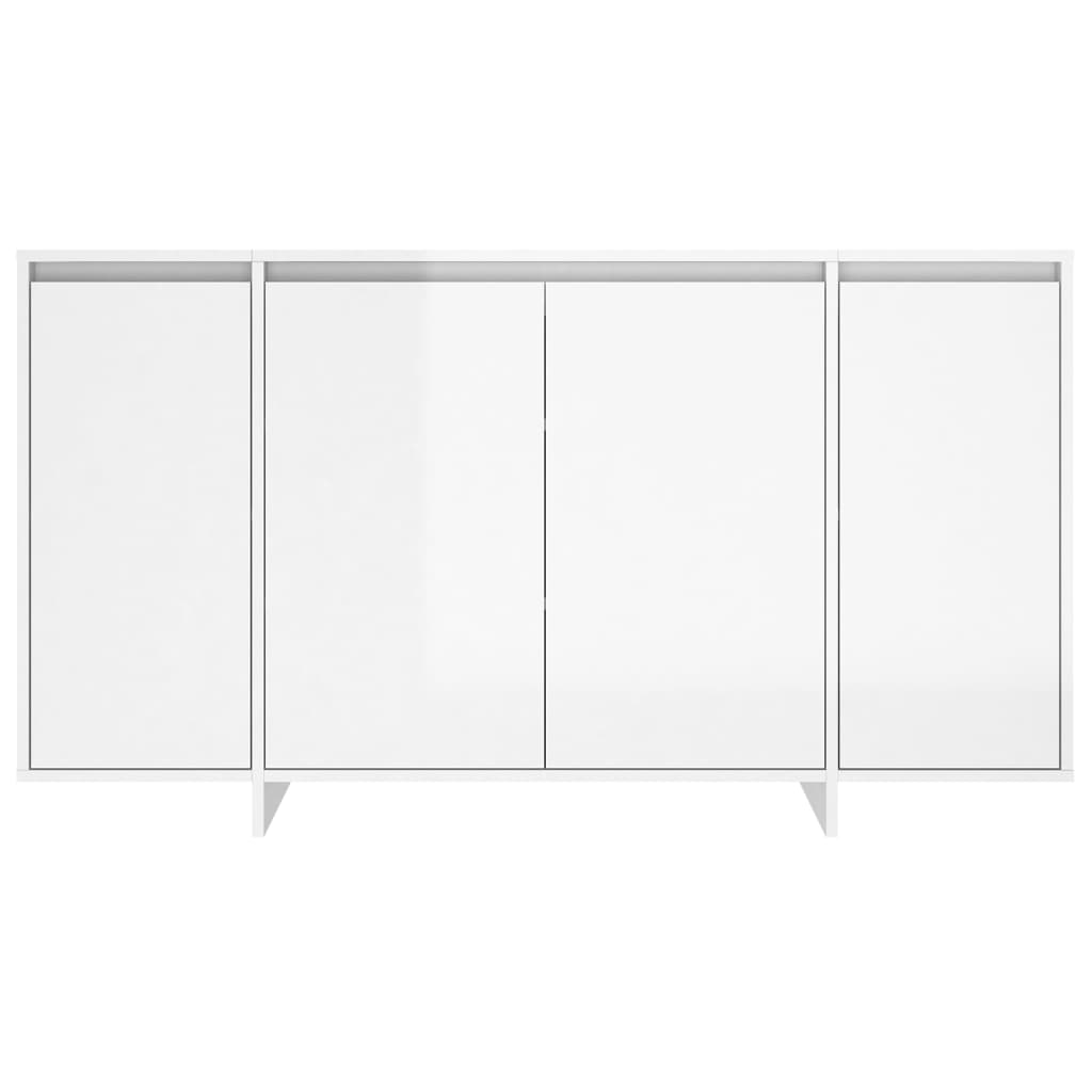 skænk 135x41x75 cm konstrueret træ hvid højglans