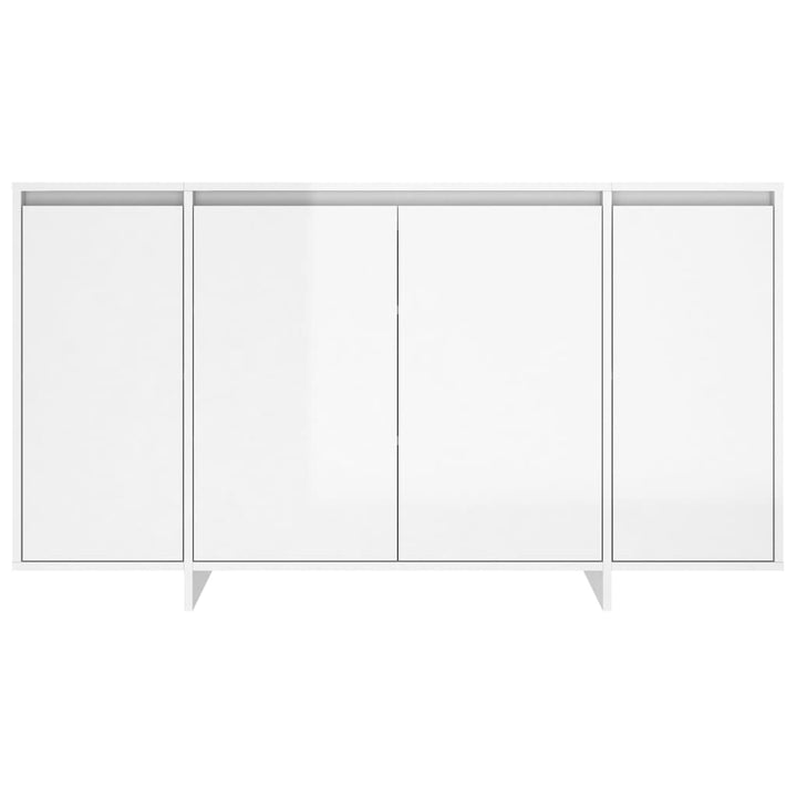 skænk 135x41x75 cm konstrueret træ hvid højglans