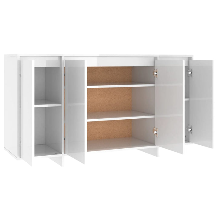 skænk 135x41x75 cm konstrueret træ hvid højglans