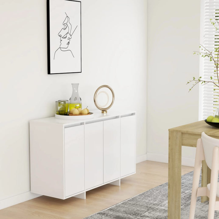 skænk 120x41x75 cm konstrueret træ hvid