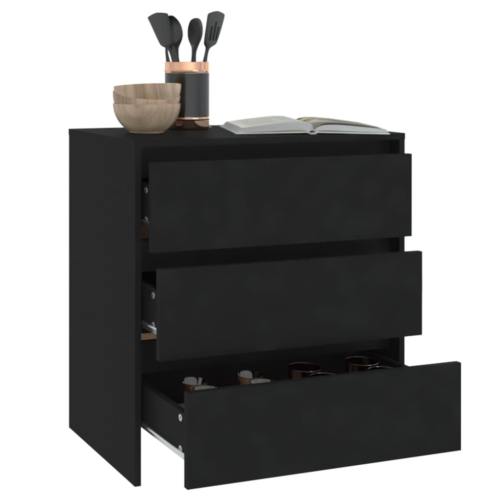 skænk 70x41x75 cm konstrueret træ sort