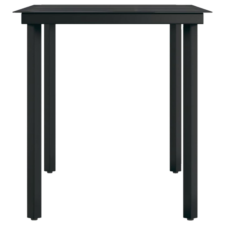 havebord 140x70x74 cm stål og glas sort