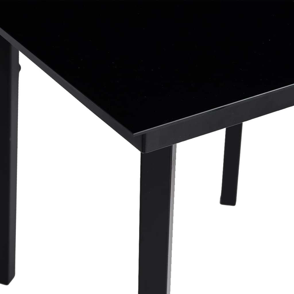 havebord 140x70x74 cm stål og glas sort