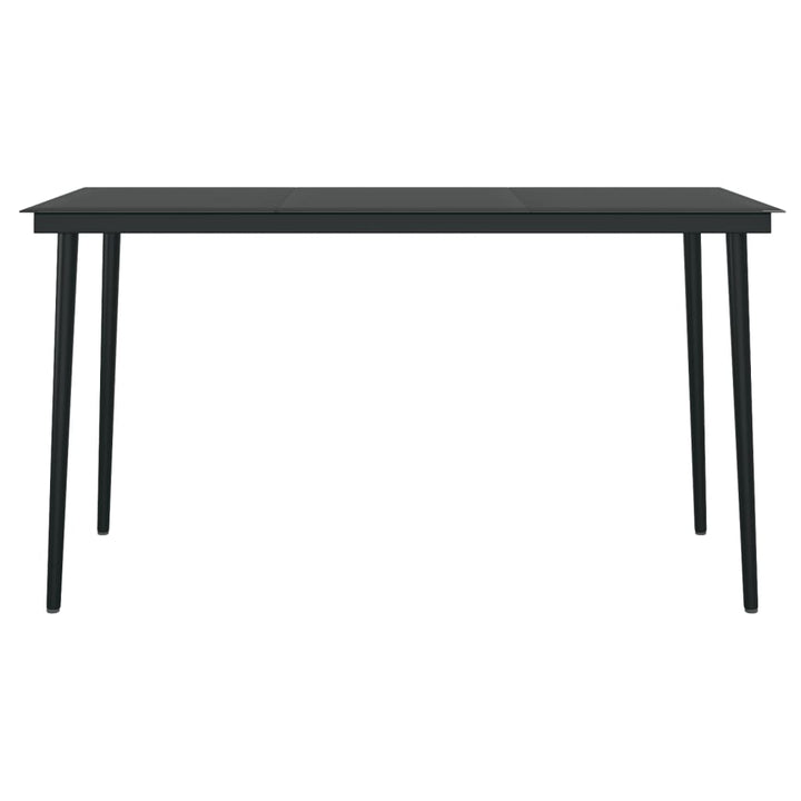 havebord 140x70x74 cm stål og glas sort