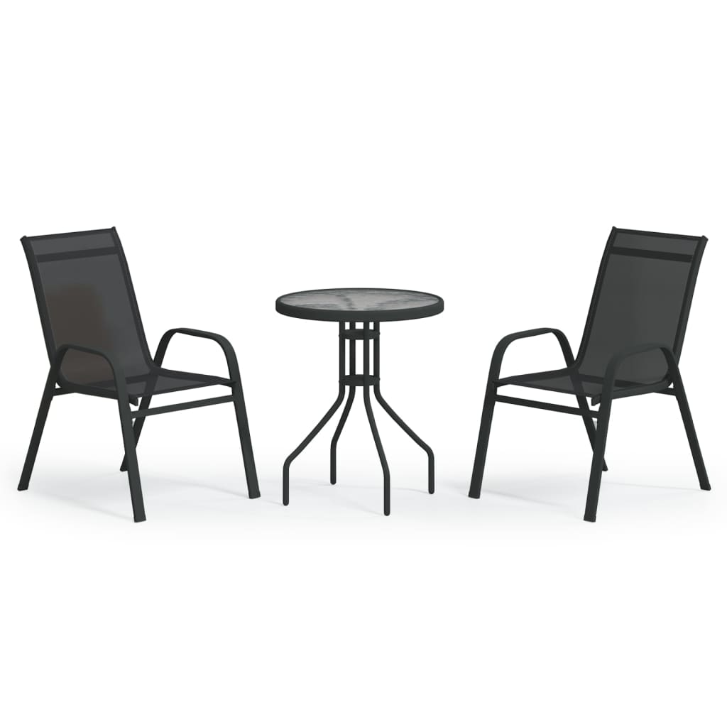 bistrosæt til haven 3 dele sort