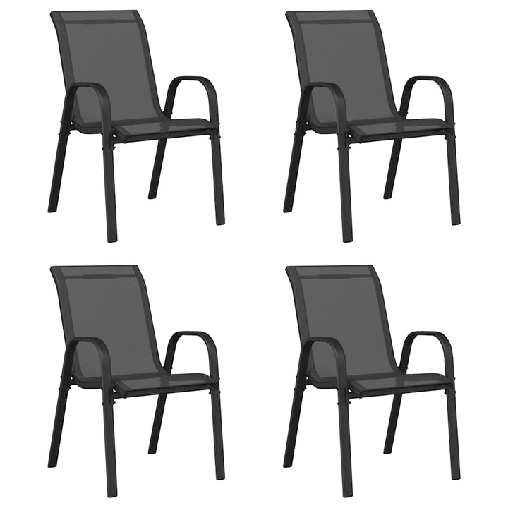 stabelbare havestole 4 stk. textilene sort