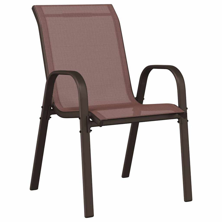 stabelbare havestole 4 stk. textilene brun