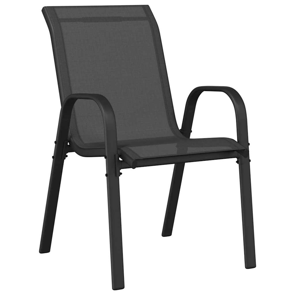 stabelbare havestole 6 stk. textilene sort