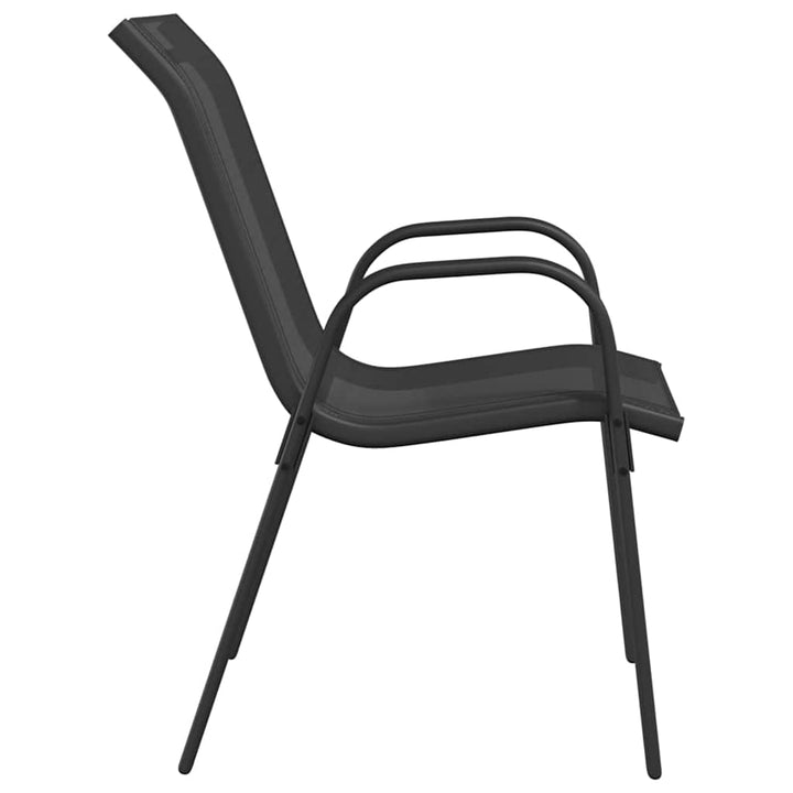 stabelbare havestole 6 stk. textilene sort