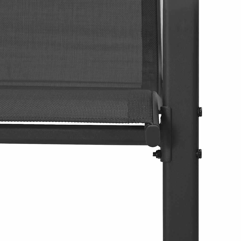 stabelbare havestole 6 stk. textilene sort