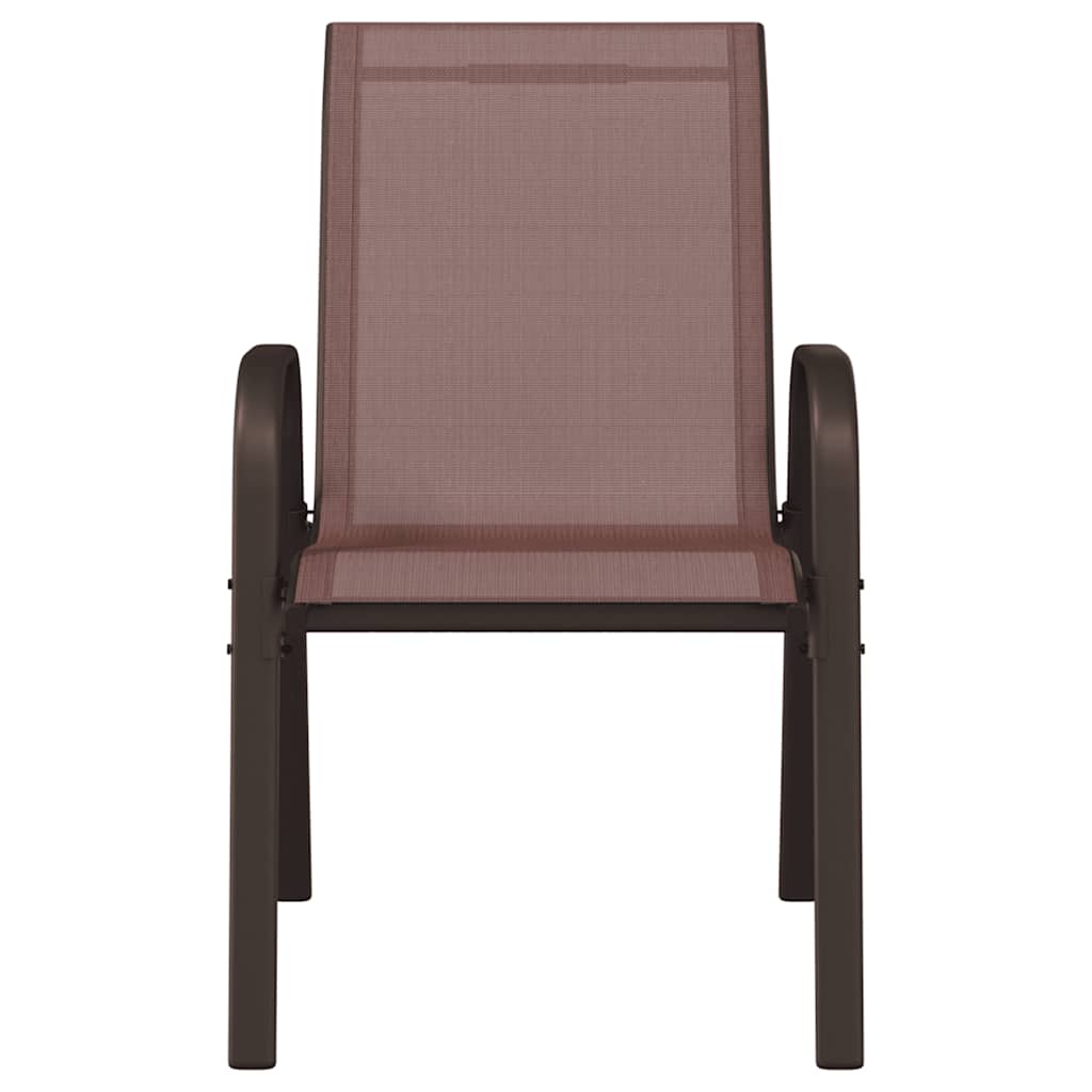 stabelbare havestole 6 stk. textilene brun