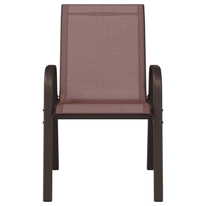 stabelbare havestole 6 stk. textilene brun