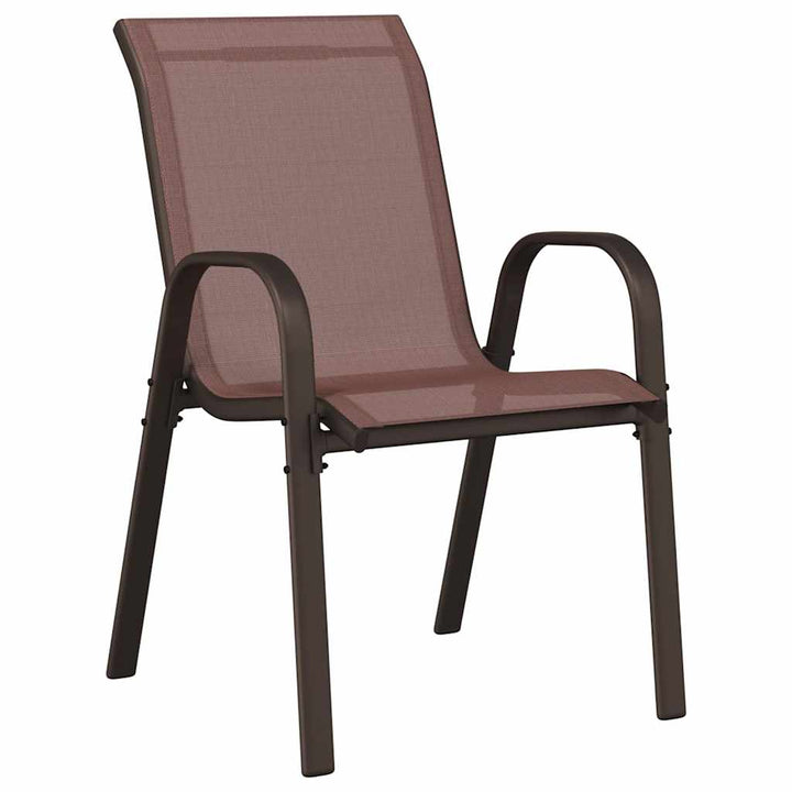 stabelbare havestole 6 stk. textilene brun