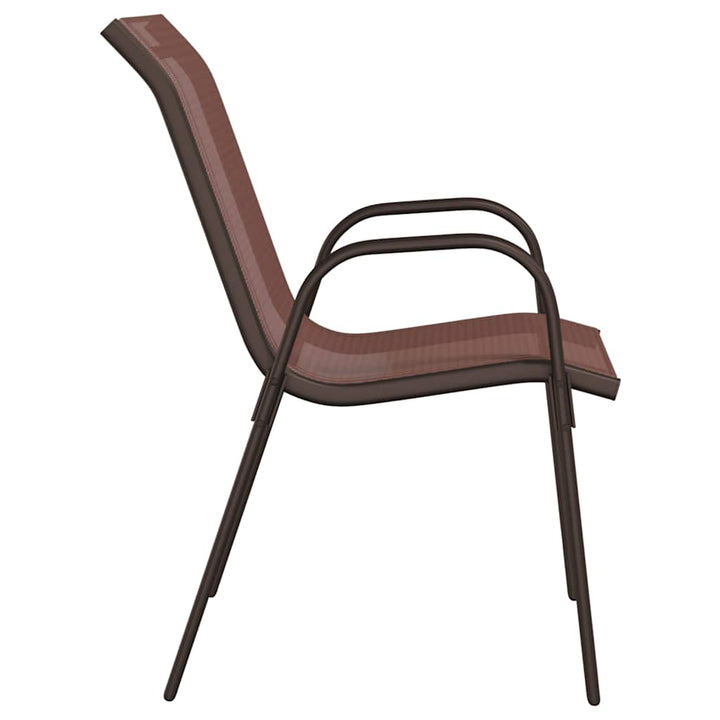 stabelbare havestole 6 stk. textilene brun