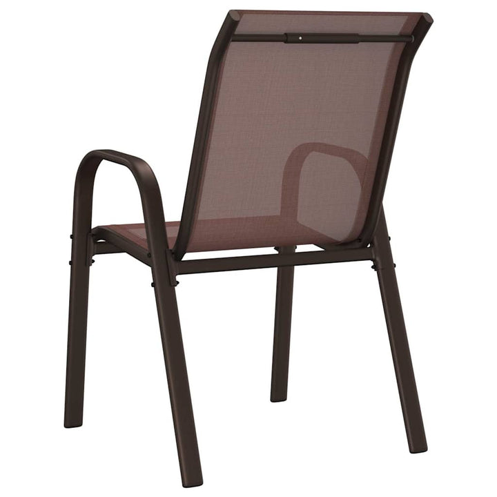 stabelbare havestole 6 stk. textilene brun