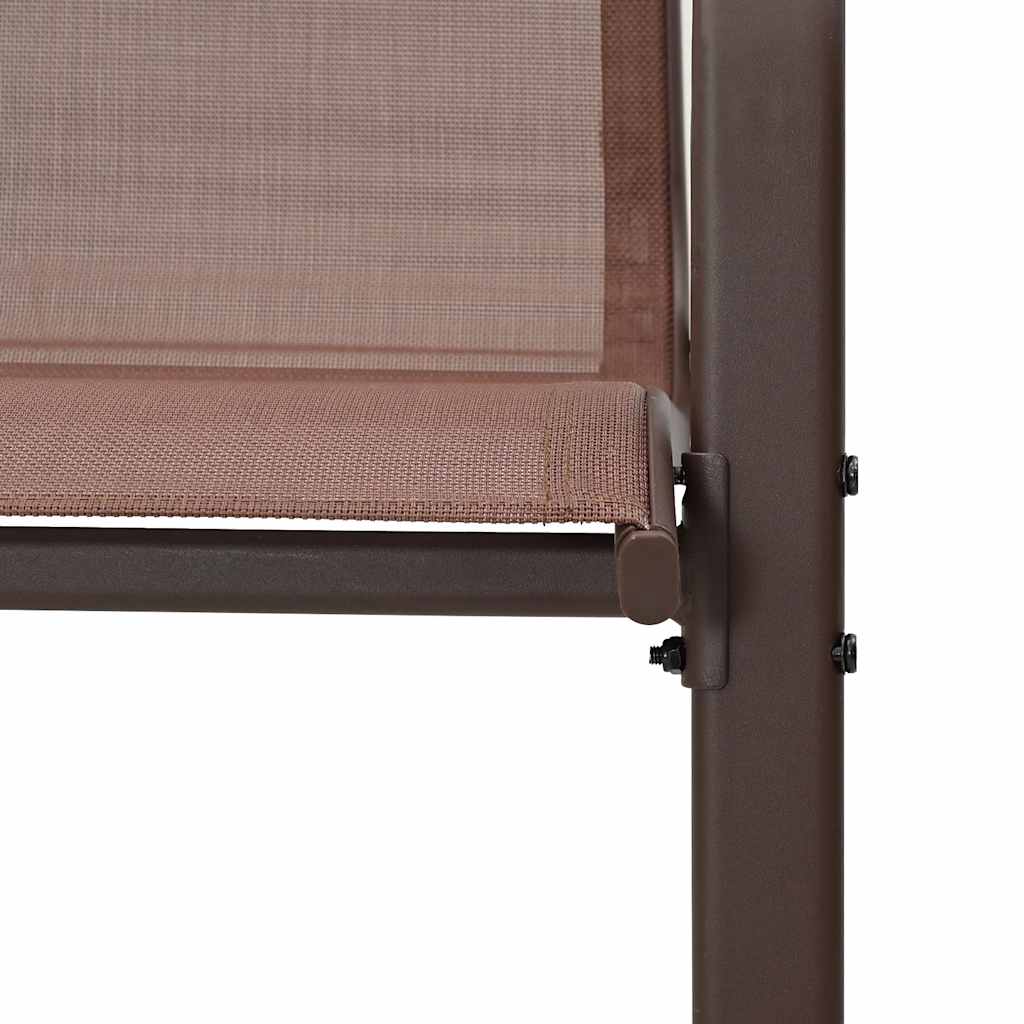stabelbare havestole 6 stk. textilene brun