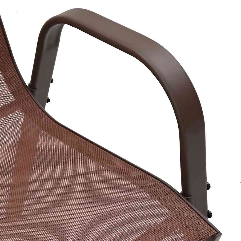 stabelbare havestole 6 stk. textilene brun