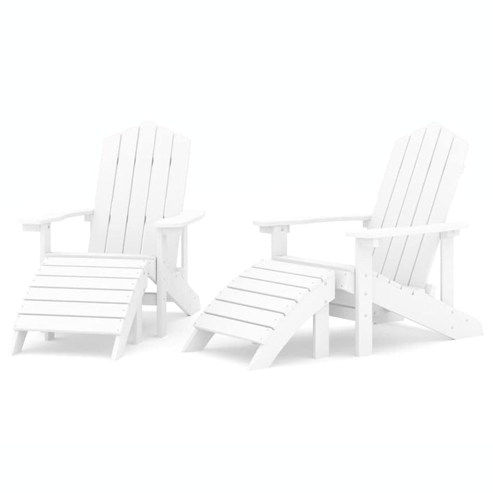 Adirondack-havestole med fodstøtte 2 stk. HDPE hvid
