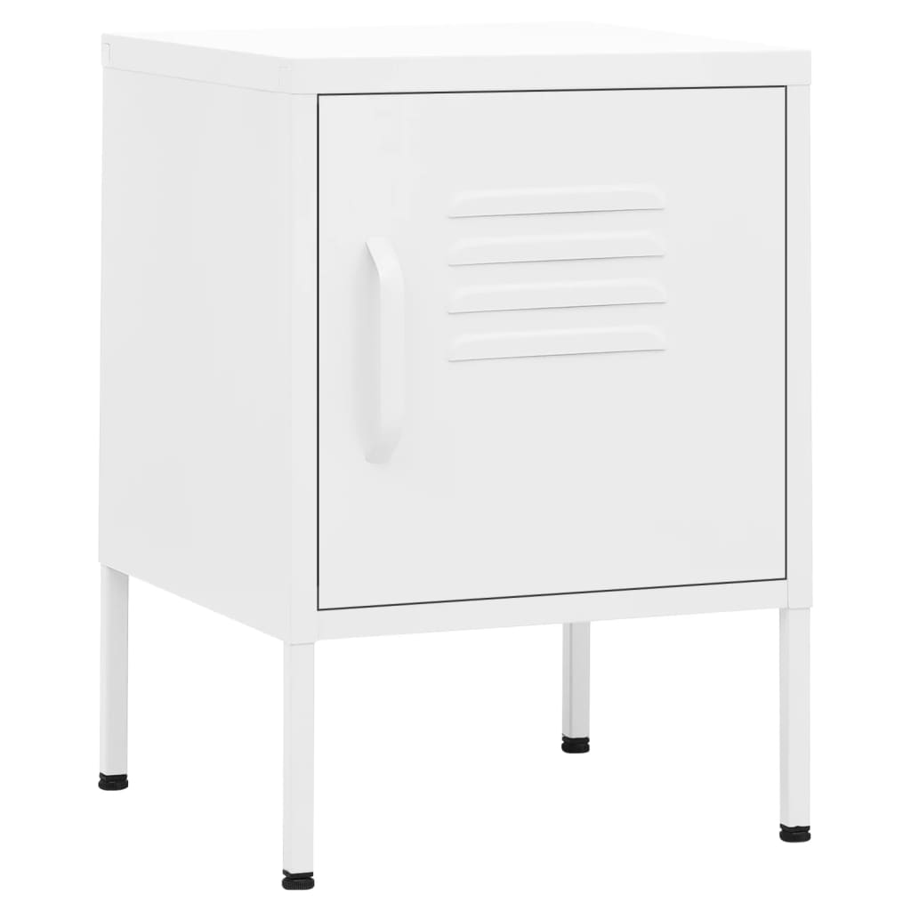 natborde 2 stk. 35x35x51 cm stål hvid