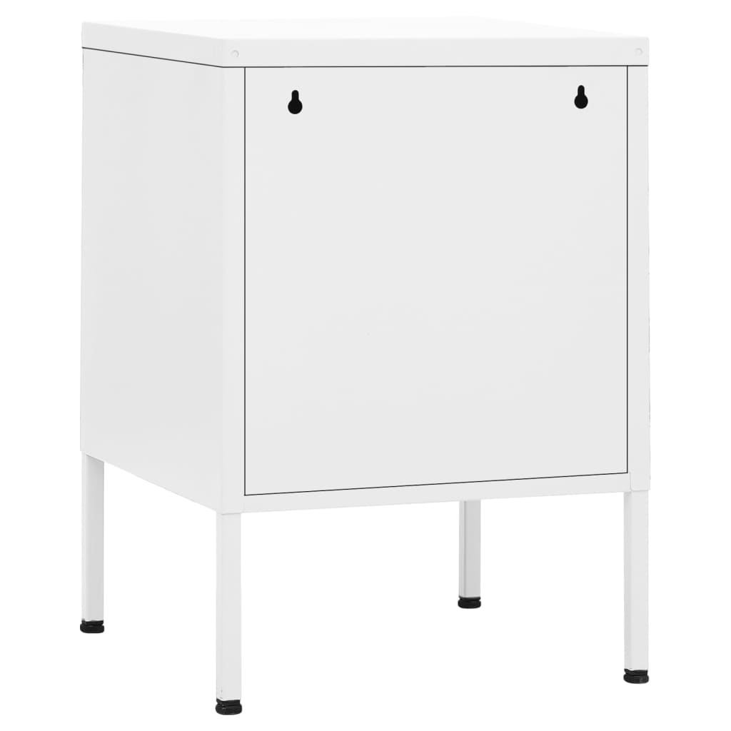 natborde 2 stk. 35x35x51 cm stål hvid