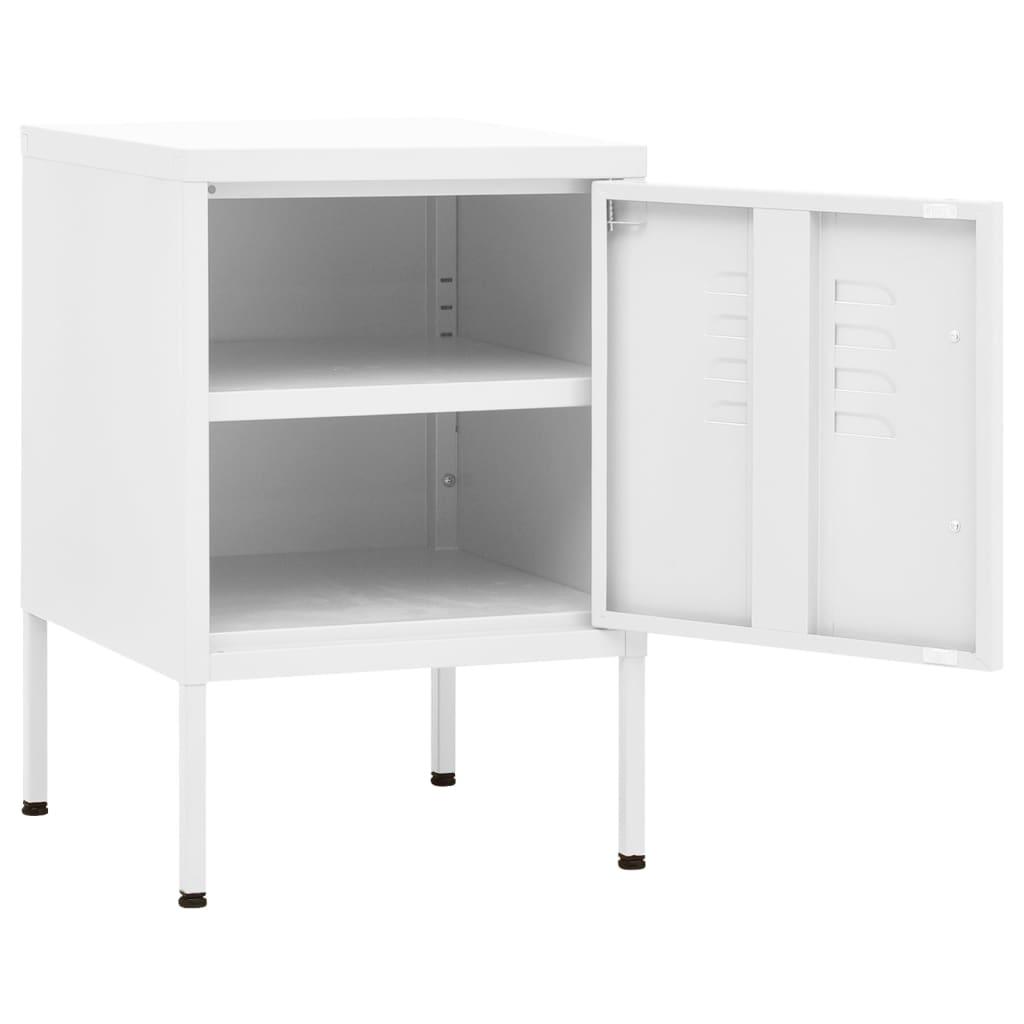 natborde 2 stk. 35x35x51 cm stål hvid