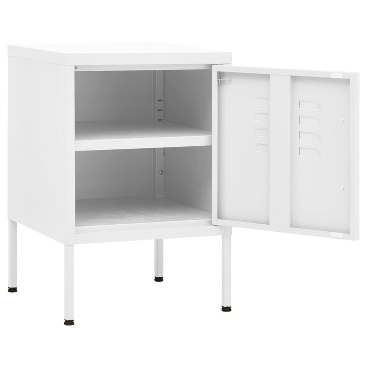 natborde 2 stk. 35x35x51 cm stål hvid