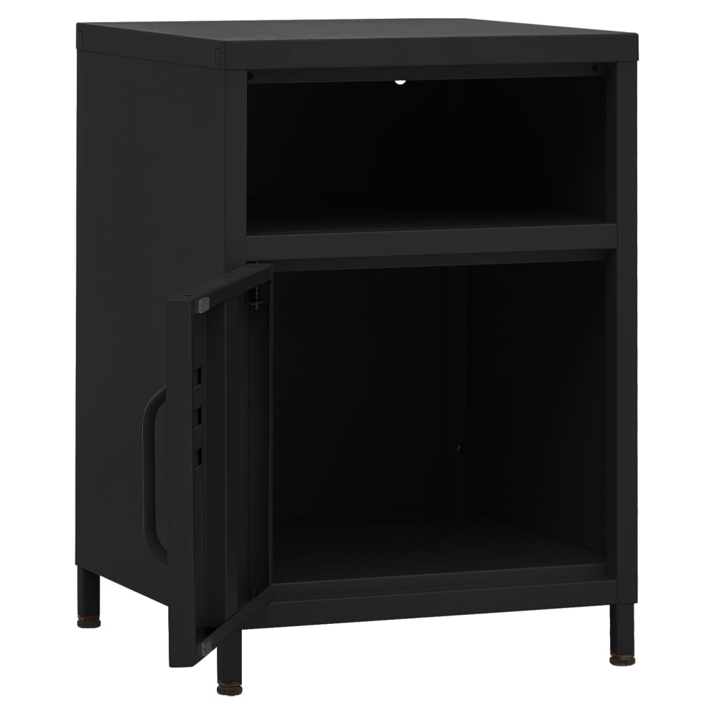 natborde 2 stk. 35x35x51 cm stål sort