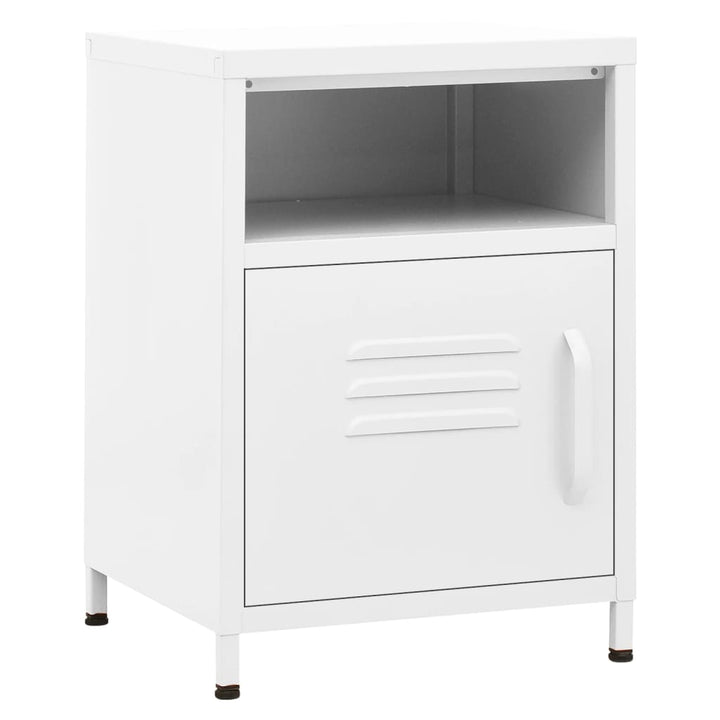 natborde 2 stk. 35x35x51 cm stål hvid