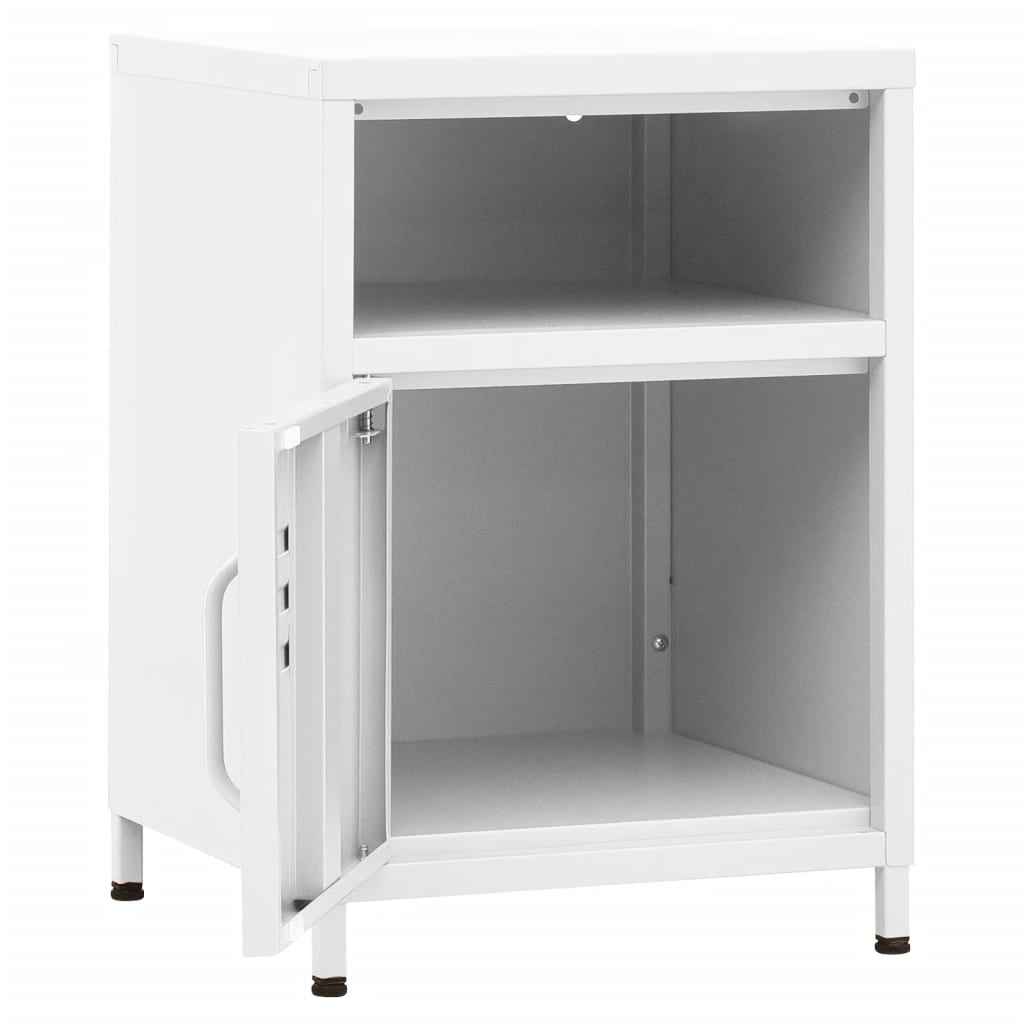 natborde 2 stk. 35x35x51 cm stål hvid
