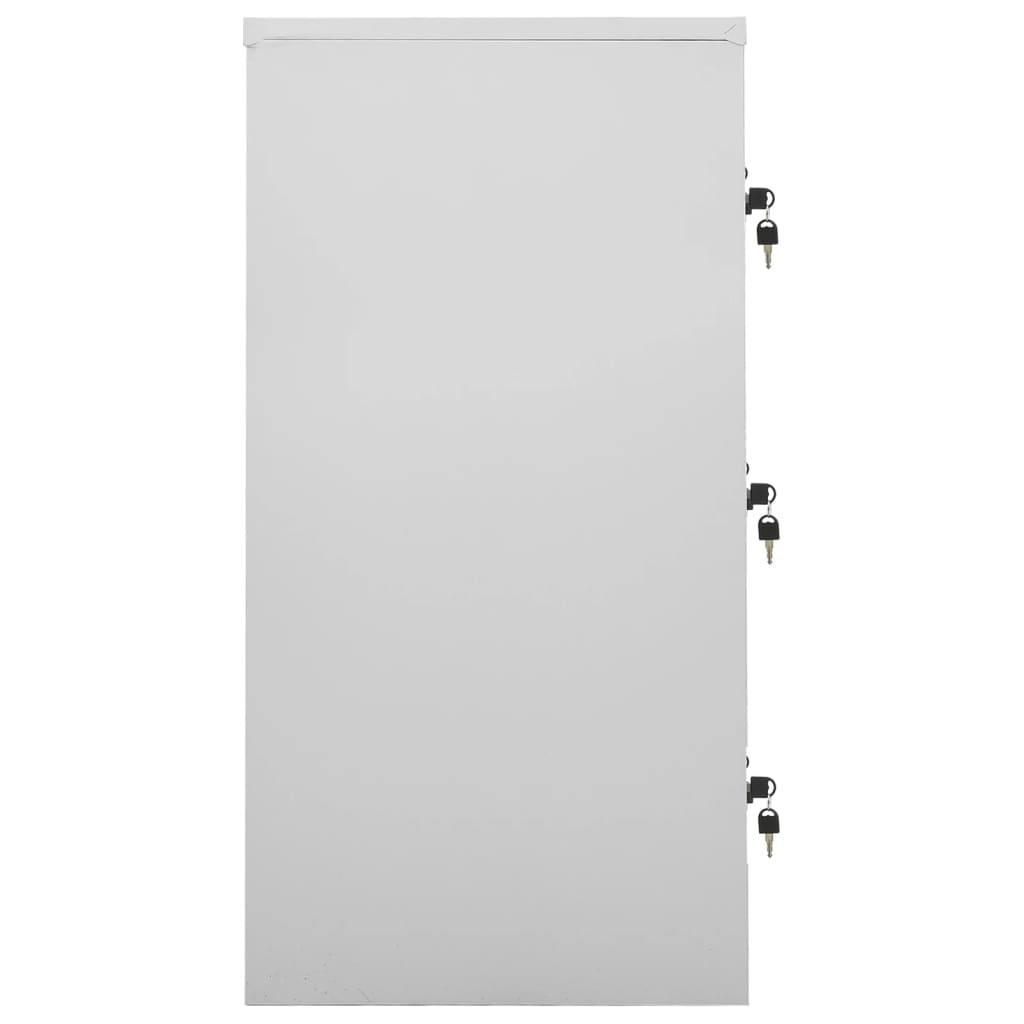 skabe 5 stk. 90x45x92,5 cm stål lysegrå og blå