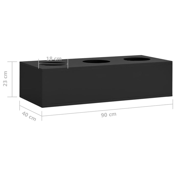 kontorskab med plantekasse 90x40x125 cm stål antracitgrå