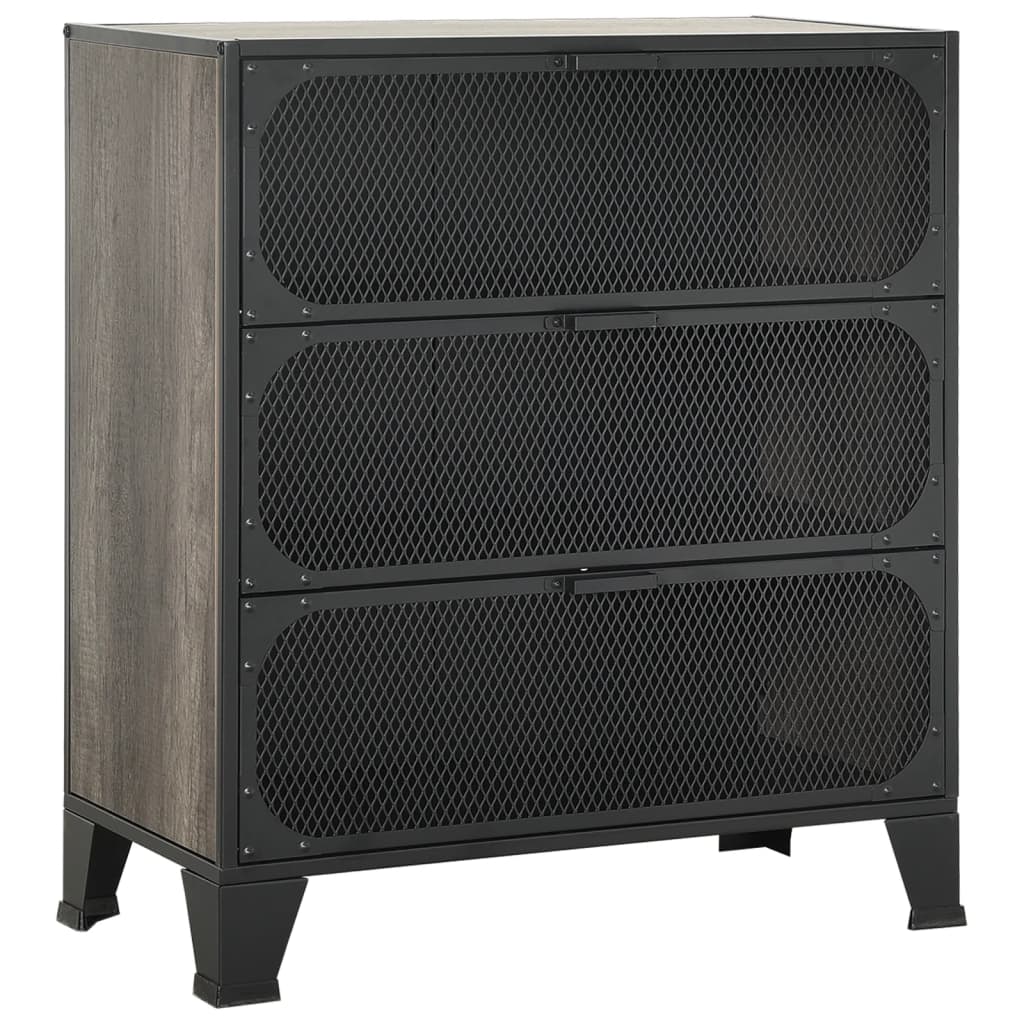 opbevaringsskabe 2 stk. 72x36x82 cm metal og MDF grå