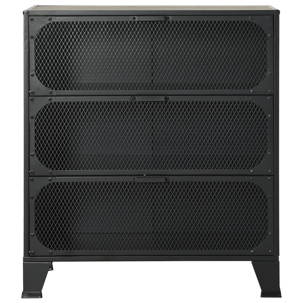 opbevaringsskabe 2 stk. 72x36x82 cm metal og MDF grå