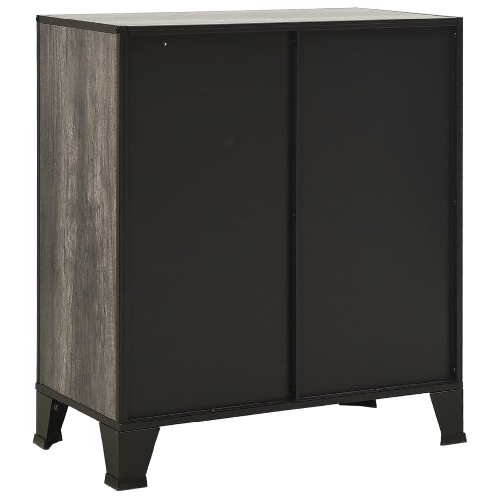 opbevaringsskabe 2 stk. 72x36x82 cm metal og MDF grå