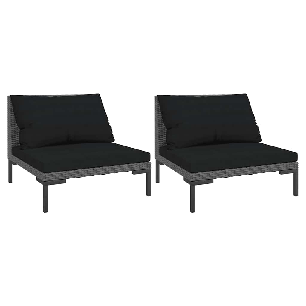 moduler til havesofa 2 stk. med hynder halvrundt polyrattan