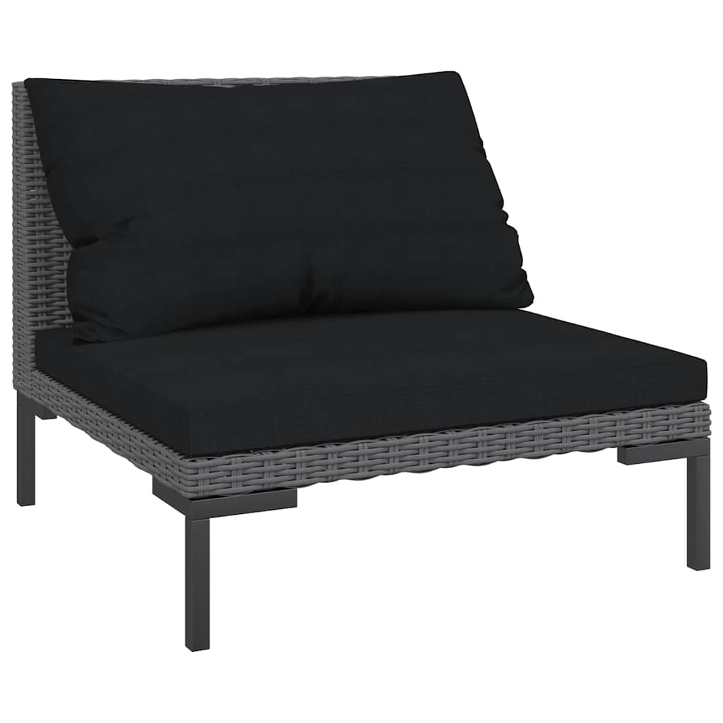 moduler til havesofa 2 stk. med hynder halvrundt polyrattan