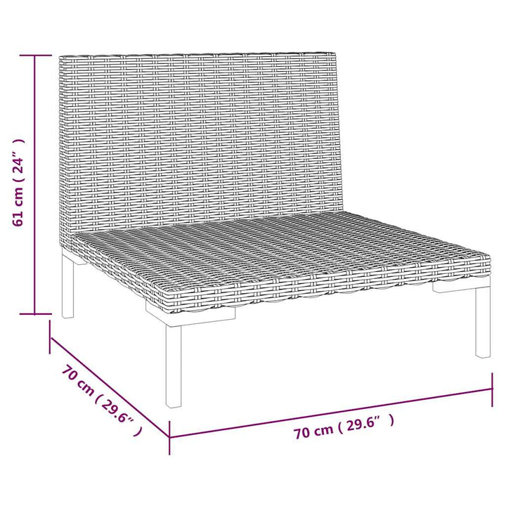 moduler til havesofa 2 stk. med hynder halvrundt polyrattan